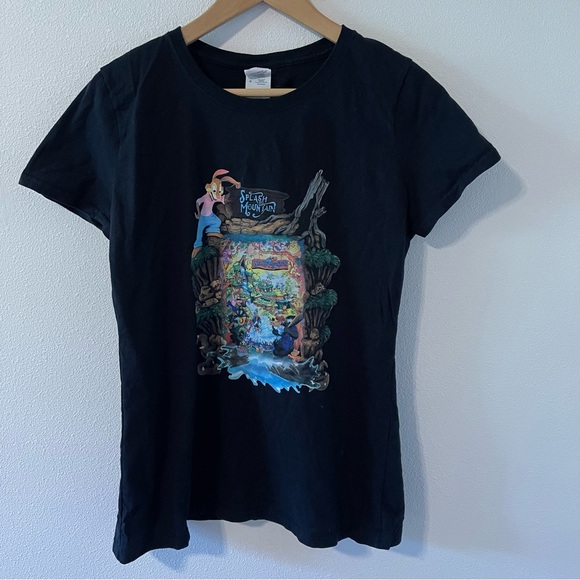 Disney Splash Mountain Fruit of Loom Short Sleeve Crewneck Graphic Tee Black-L - Picture 1 of 7